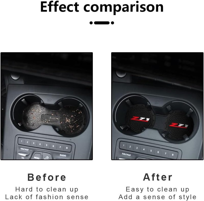 BFIVEANTE Car Cup Holder Coaster for Chevrolet Z71,Silicone Cupholder Coaster,Car Interior Accessories,2.76 Inch 2 Pieces - Image 4